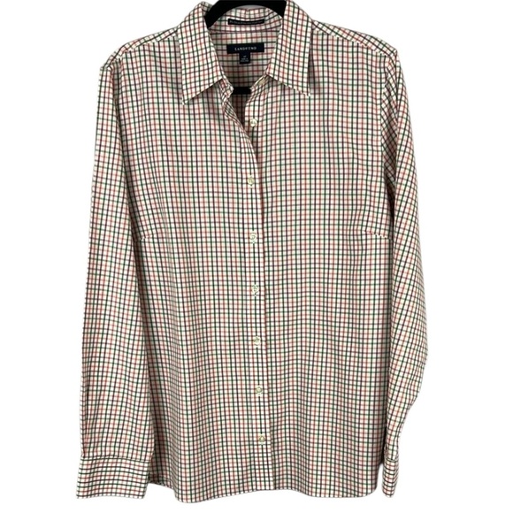 Lands' End Multicoloured Plaid Blouse with Classic Style Size 14T - Picture 1 of 11